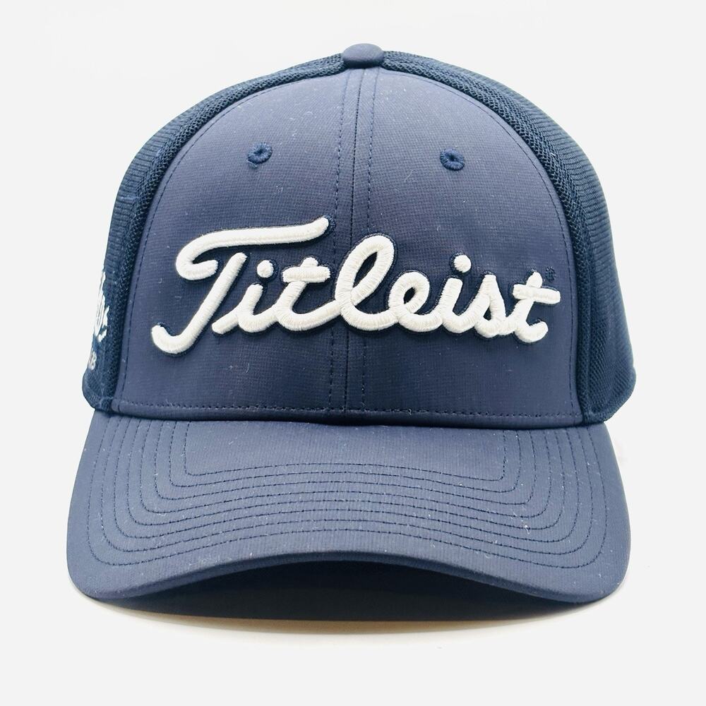 Titleist Stretch fit Mesh Vent Navy Blue Golf Hat Cap Size L/XL A-Flex